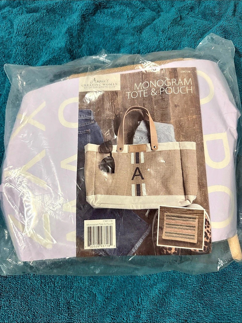 Annie's Monogram Tote & Pouch Tote & Pouch in Brown & Beige NWT